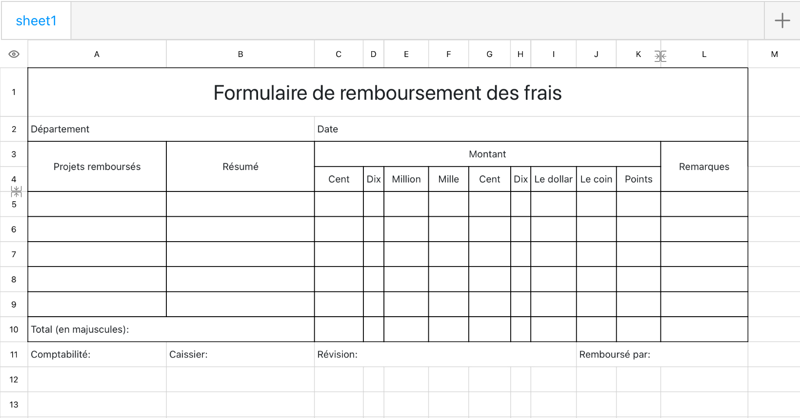 Formulaire de remboursement des dépenses 1 1